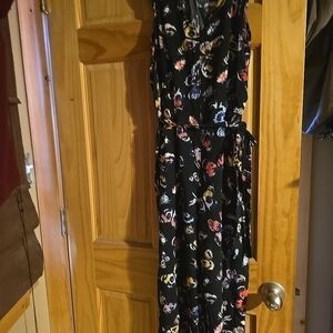 Old Navy Black Floral Jumpsuit